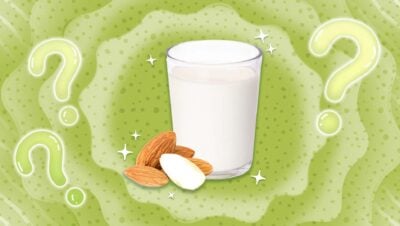 glass of almond milk