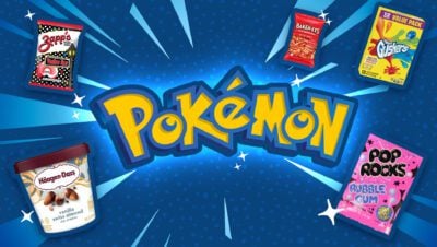 pokemon logo with snacks