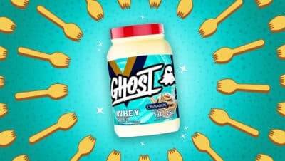 Header: GHOST Cinnabon Caramel Pecan Protein Powder