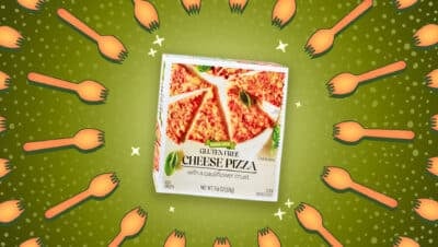 trader joe's gluten free cheese pizza with a cauliflower crust