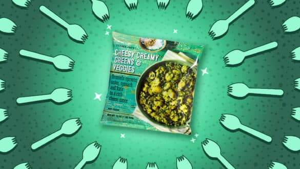 trader joe's cheesy creamy greens and veggies