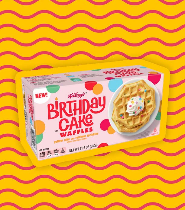 Kellogg’s Birthday Cake Waffles Yellow Cake with Sprinkles