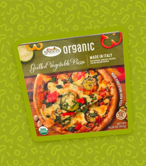 sprouts grilled vegetable pizza